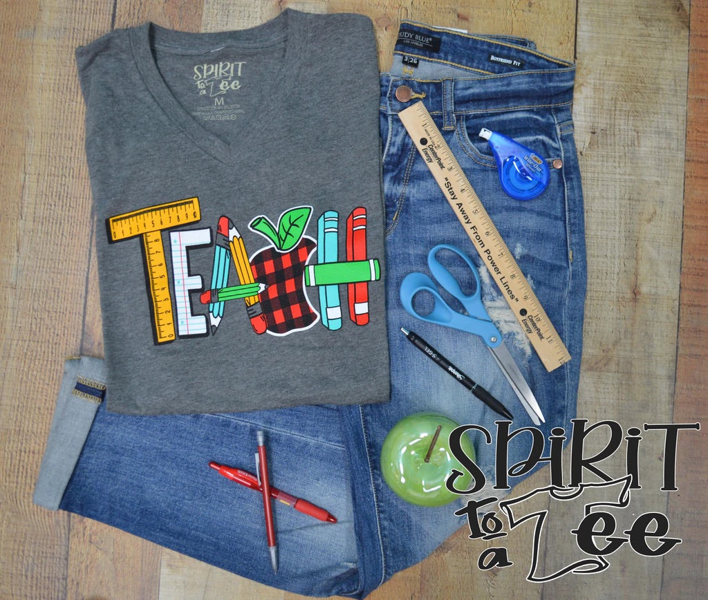 TEACH V NECK TEE