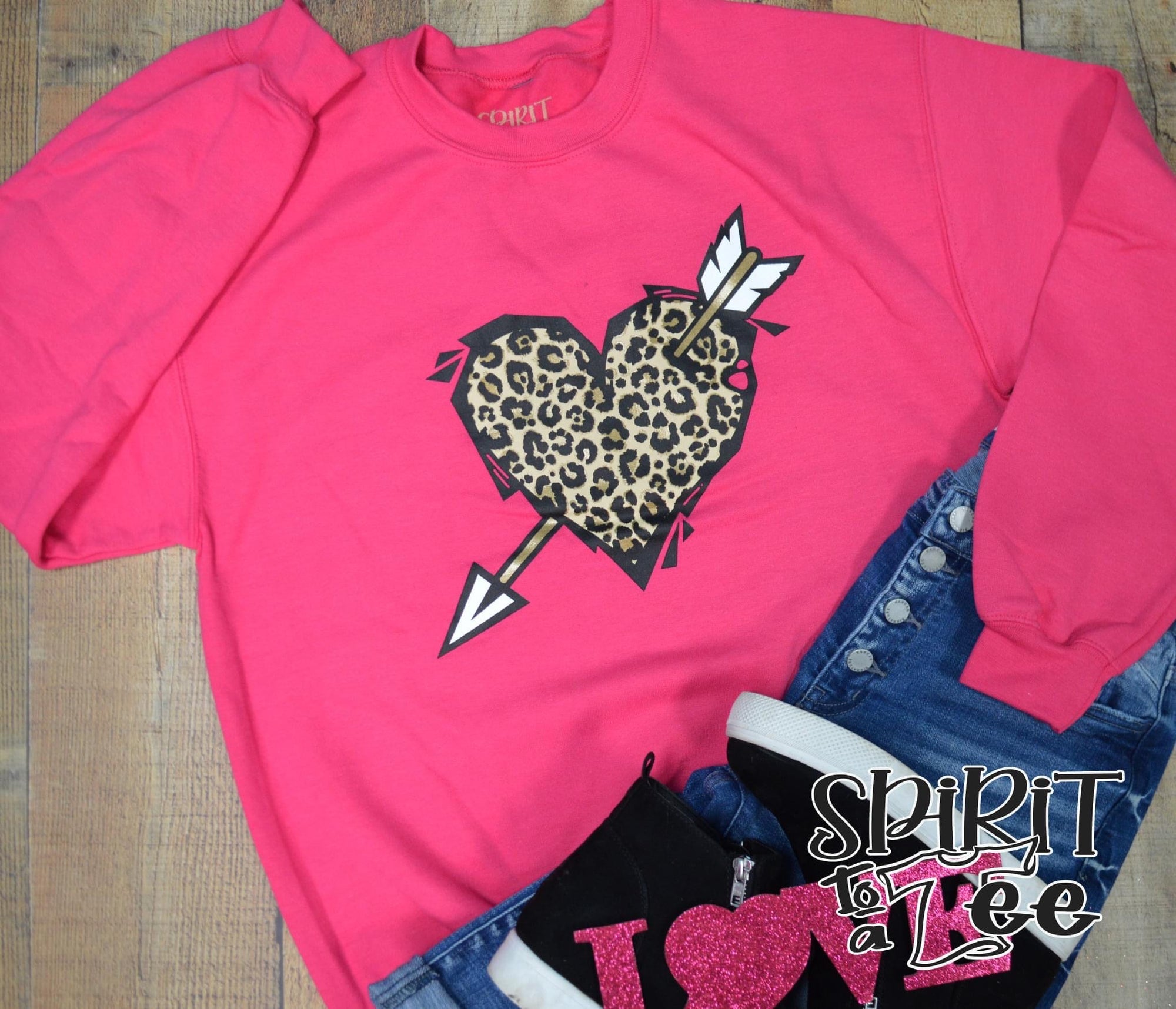 LEOPARD HEART SWEATER