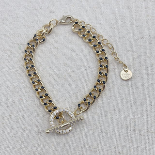 BLACK CHUNKY CHAIN BRACELET TREASURE JEWELS