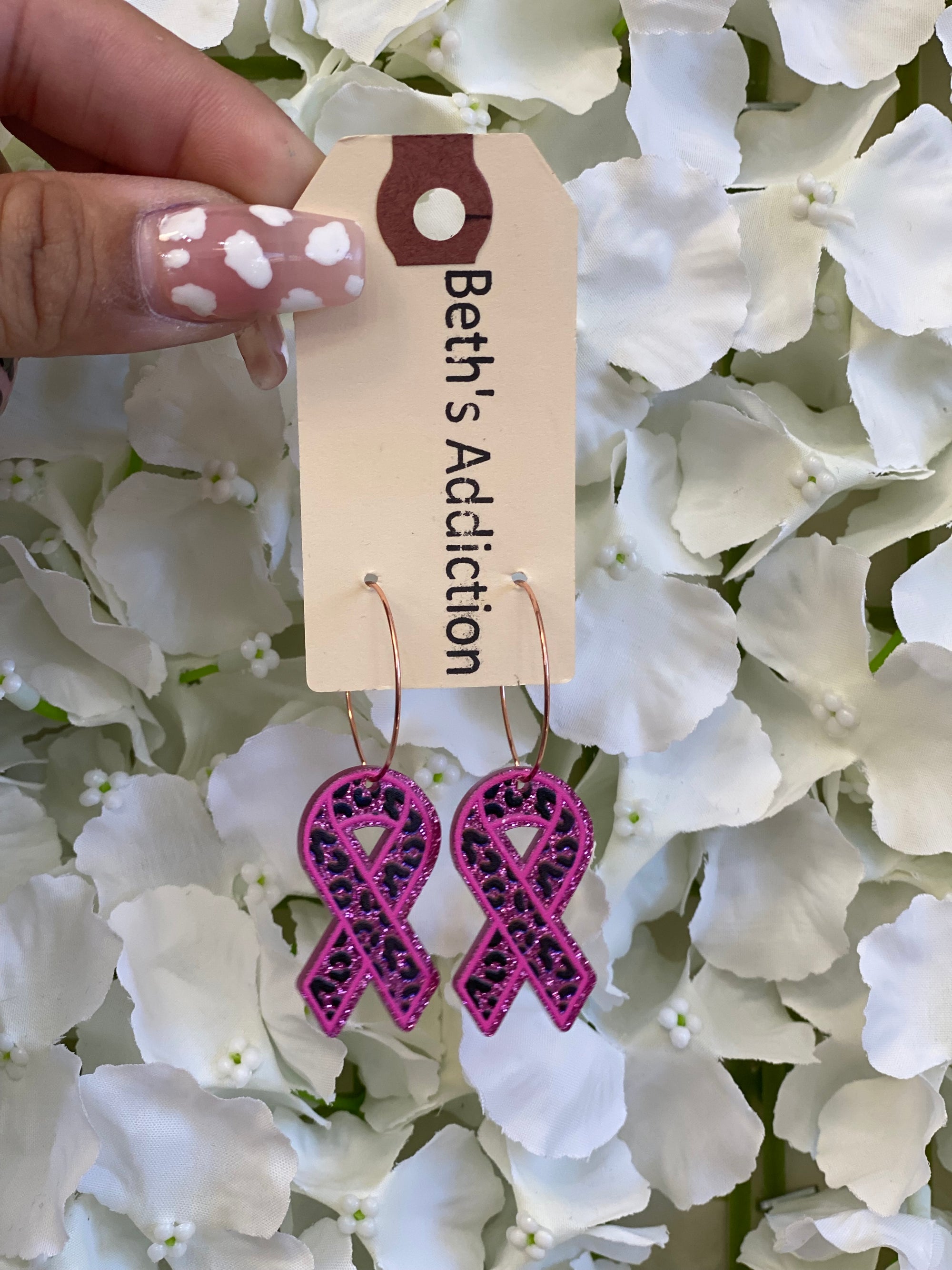 LEOPARD BREAST CANCER HOOPS