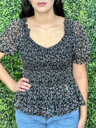 BLACK FLOWER TOP