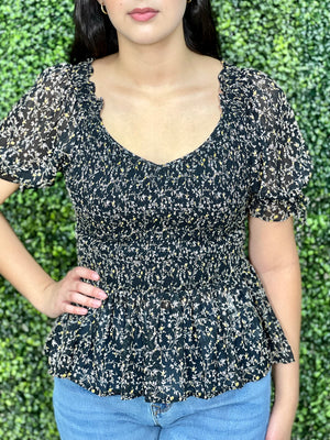 BLACK FLOWER TOP