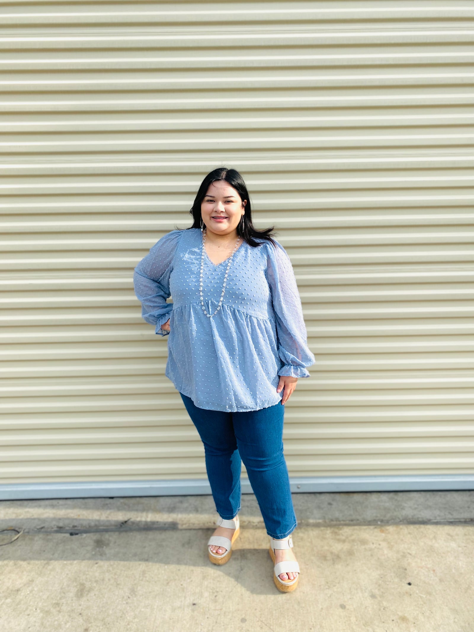 VIRGINIA  BLUE BLOUSE