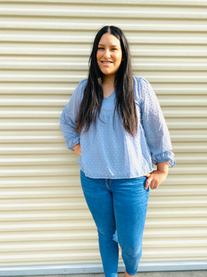 VIRGINIA  BLUE BLOUSE