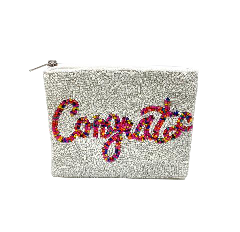 CONGRATS BEADED POUCH