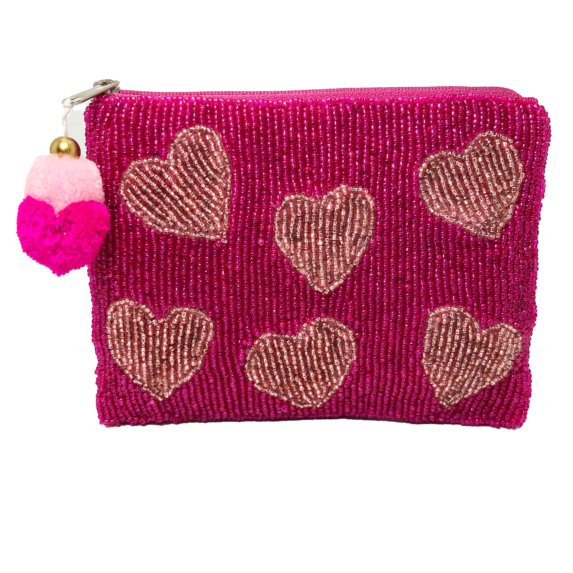 MULTI HEART BEADED POUCH