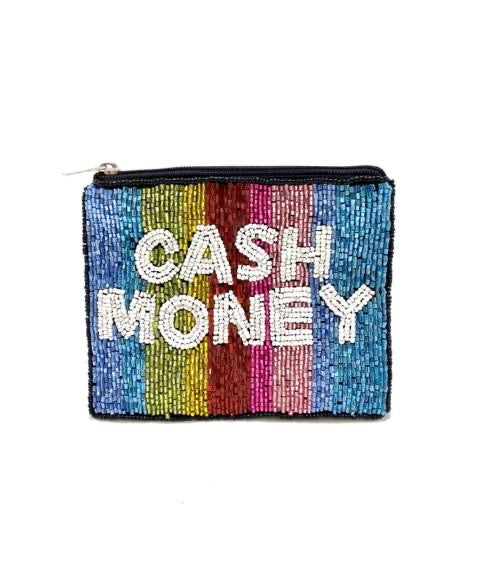 CASH MONEY BEADED POUCH