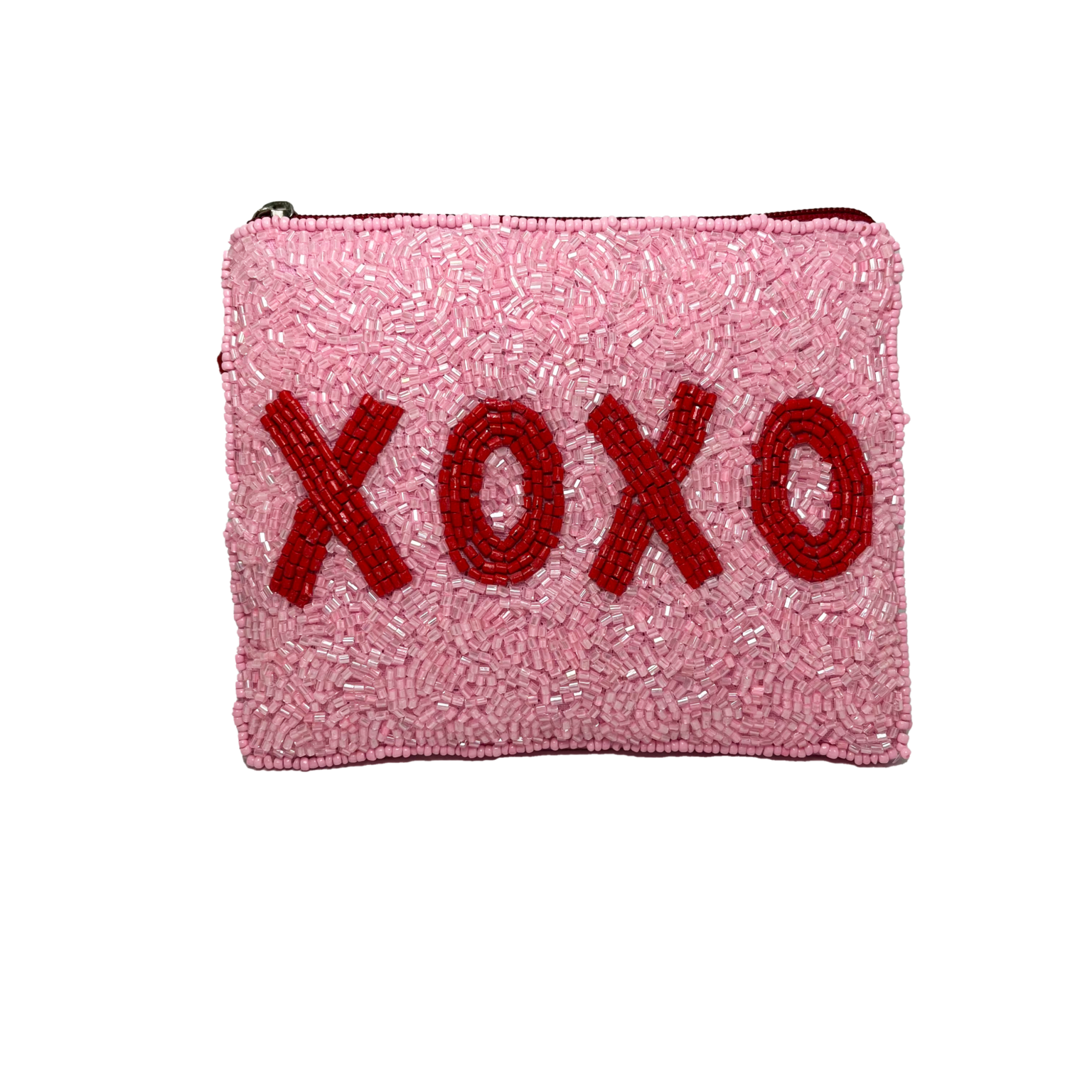 XOXO BEADED POUCH