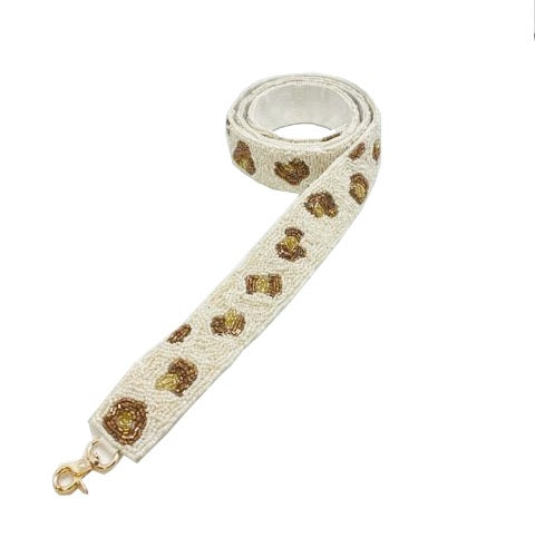 CREAM GOLD CHEETAH STRAP FULLY BEADED