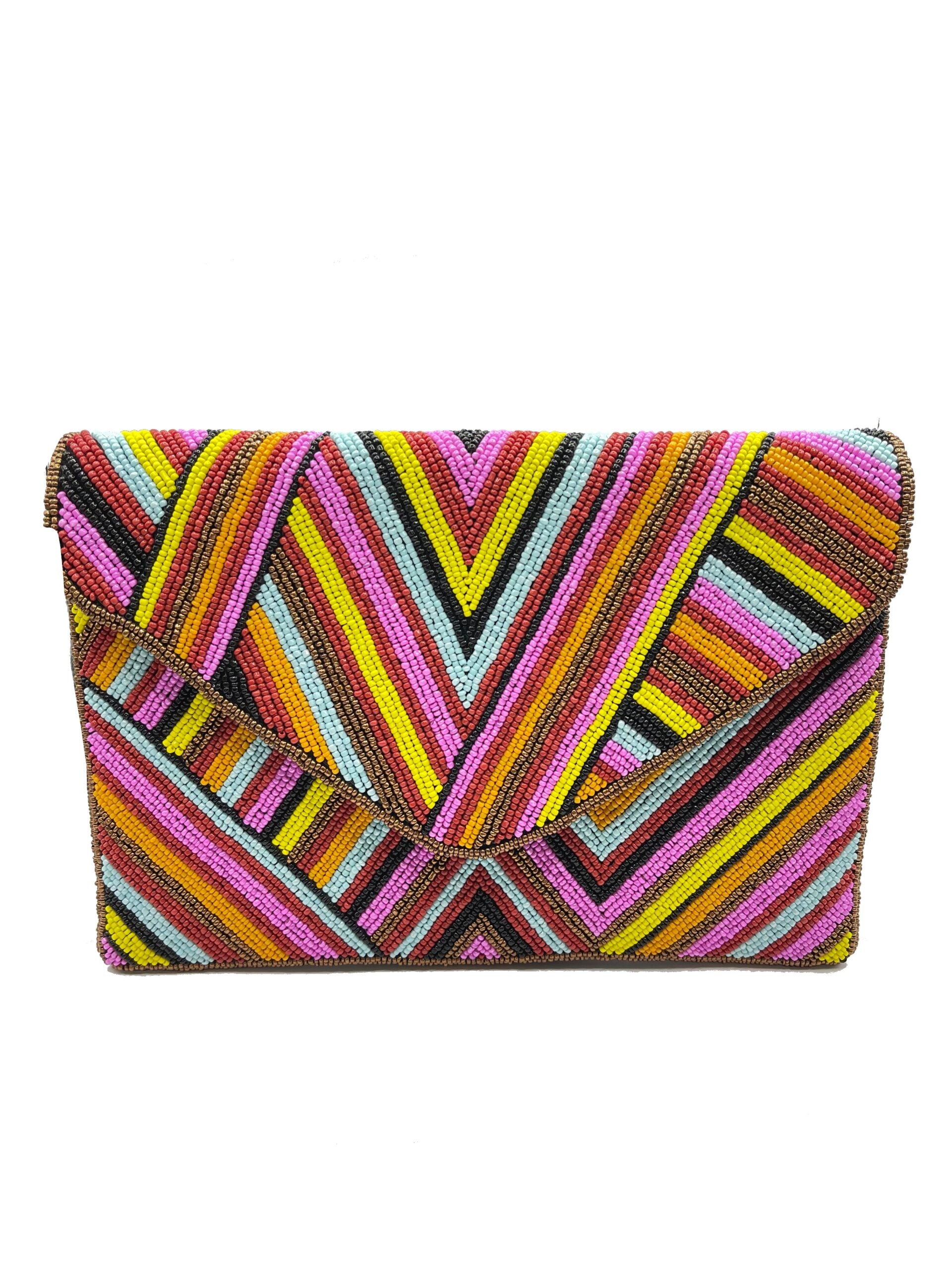 MULTI GEO BEADED CLUTCH