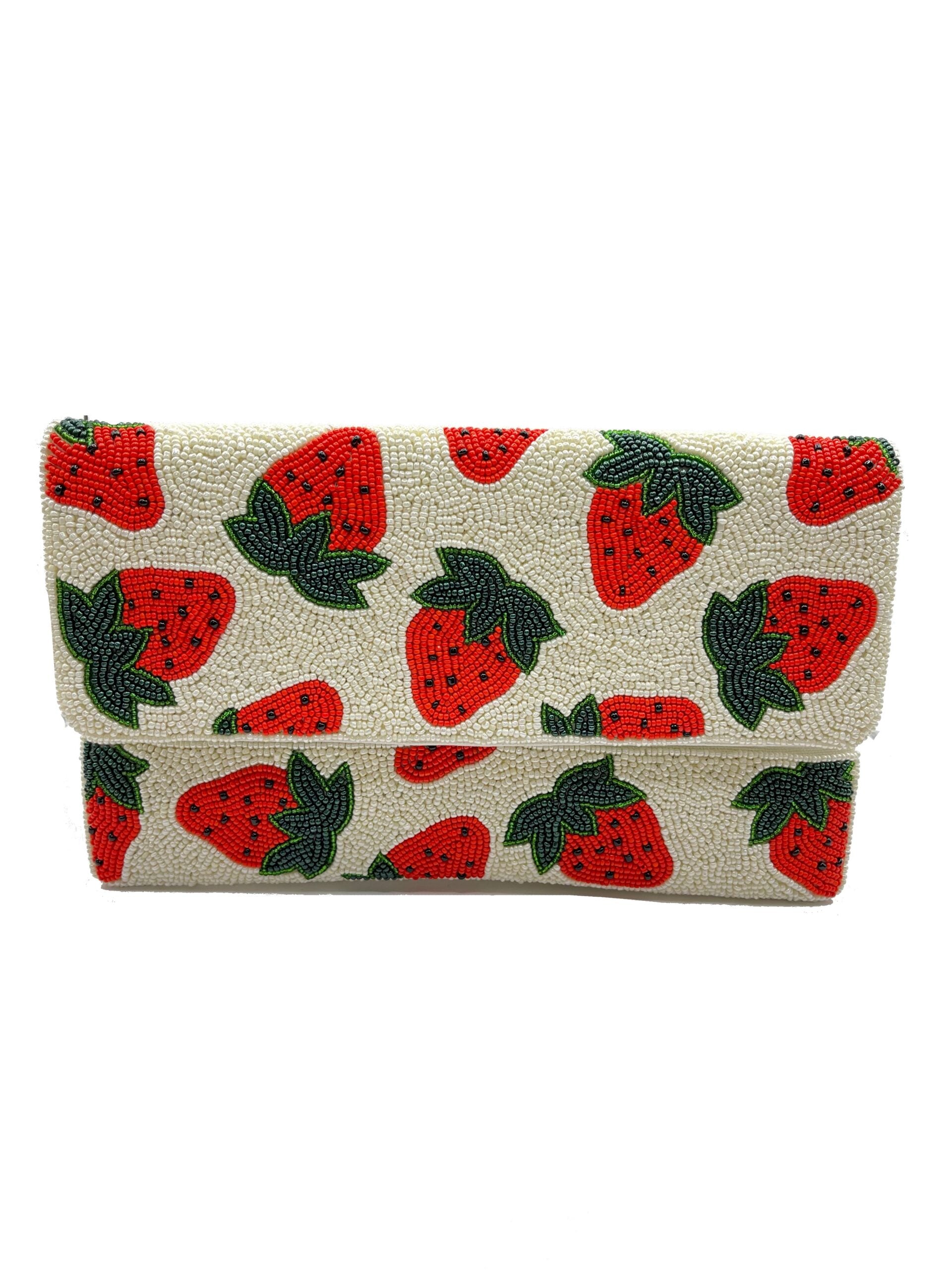 CREAM STRAWBERRY CLUTCH