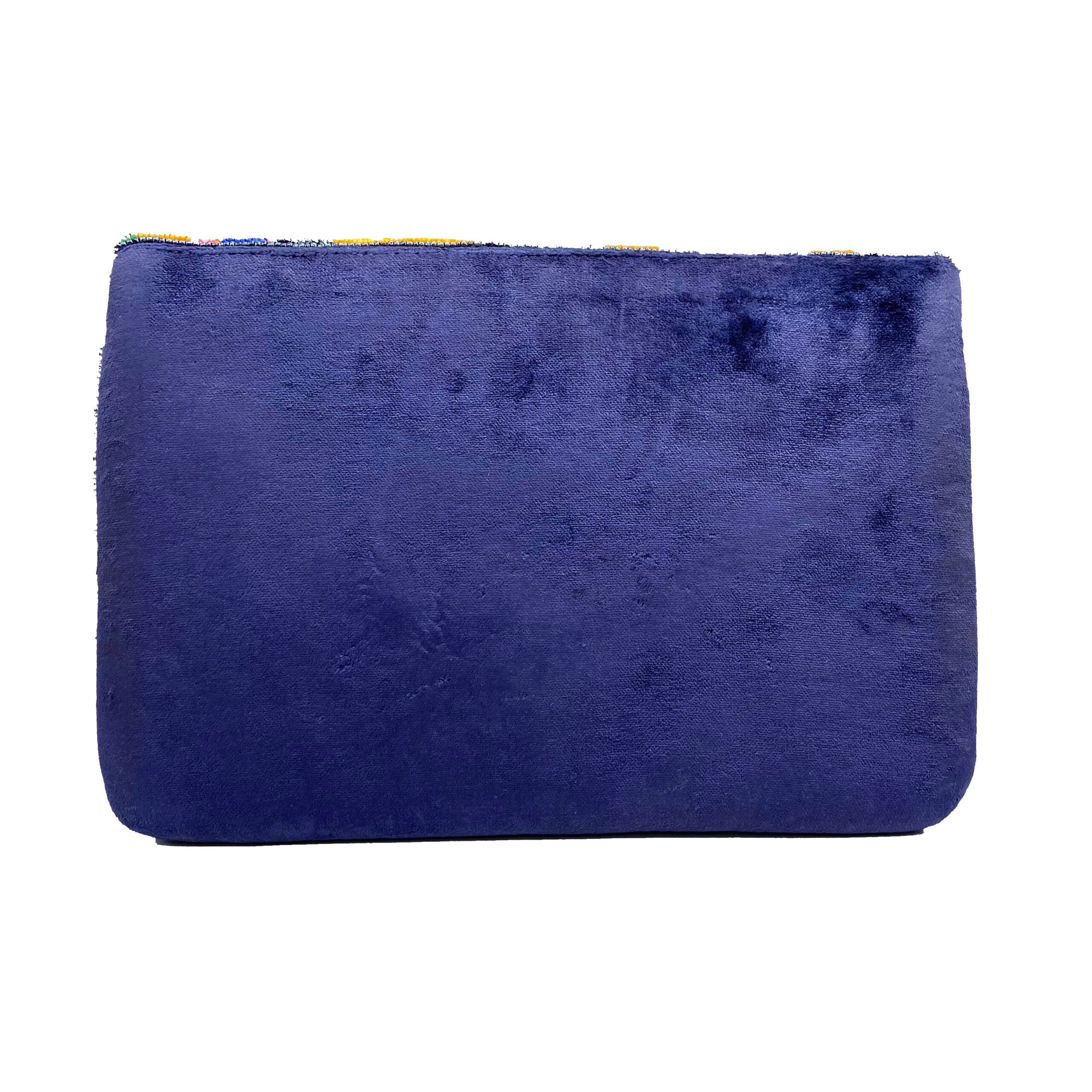 BLUE MULTI FLORAL MULTI VELVET CLUTCH