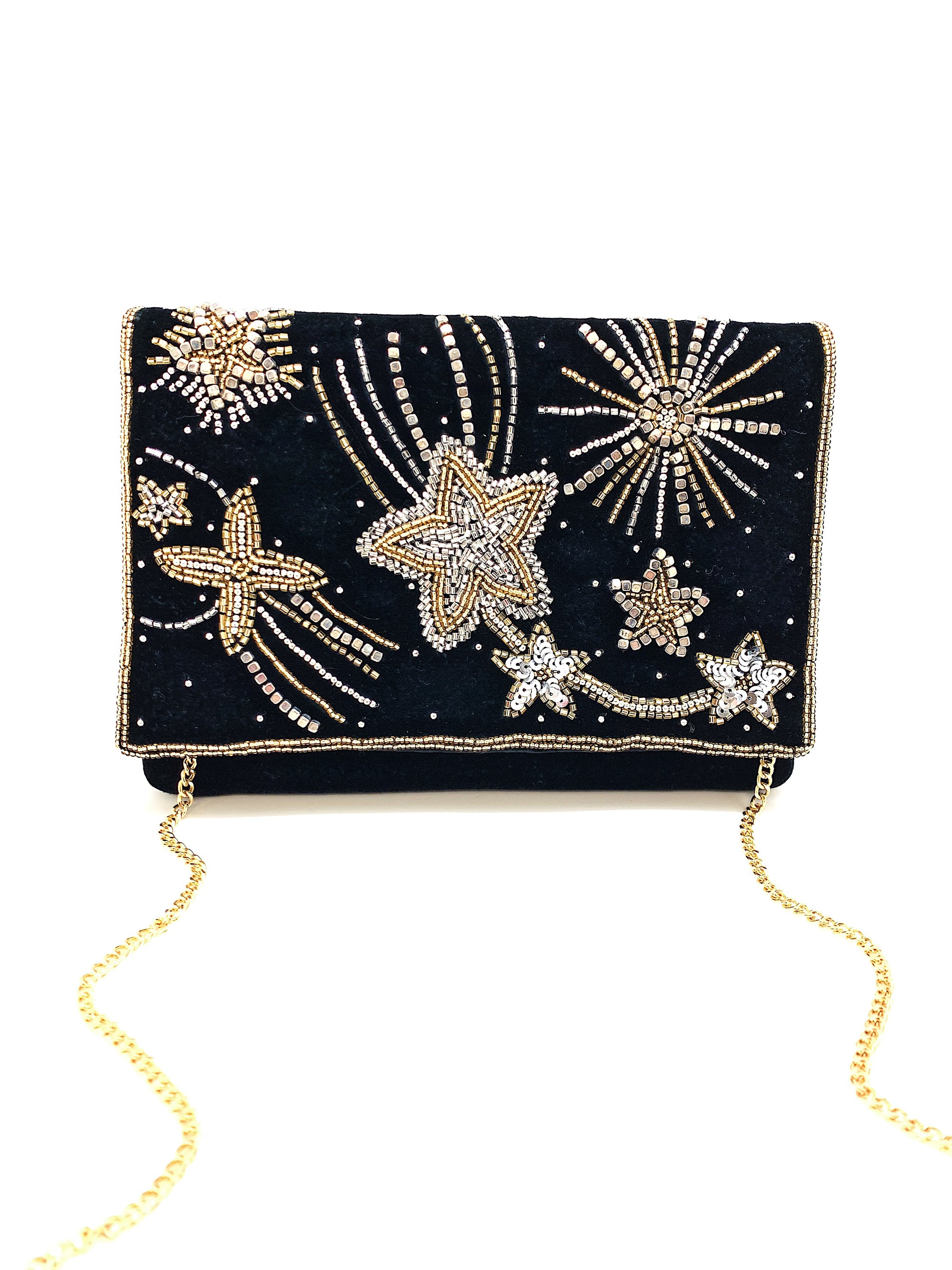 STARRY NIGHT VELVET CLUTCH