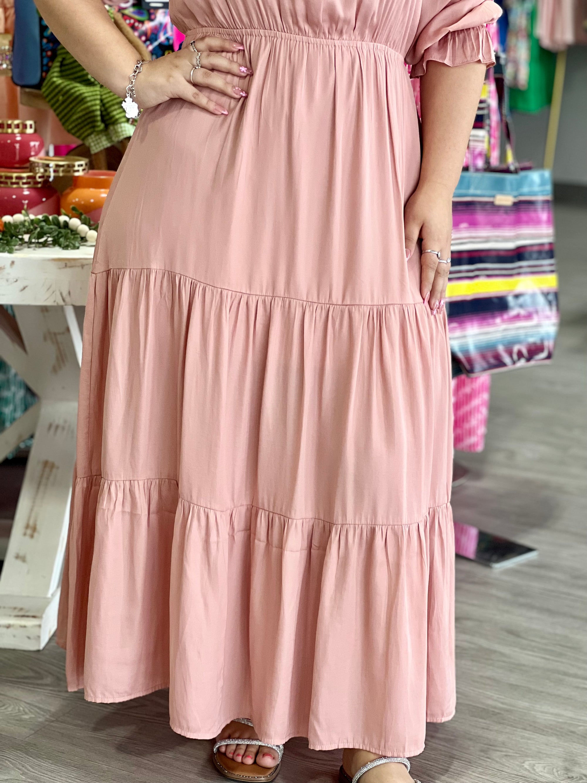 ADELINA BLUSH MAXI DRESS