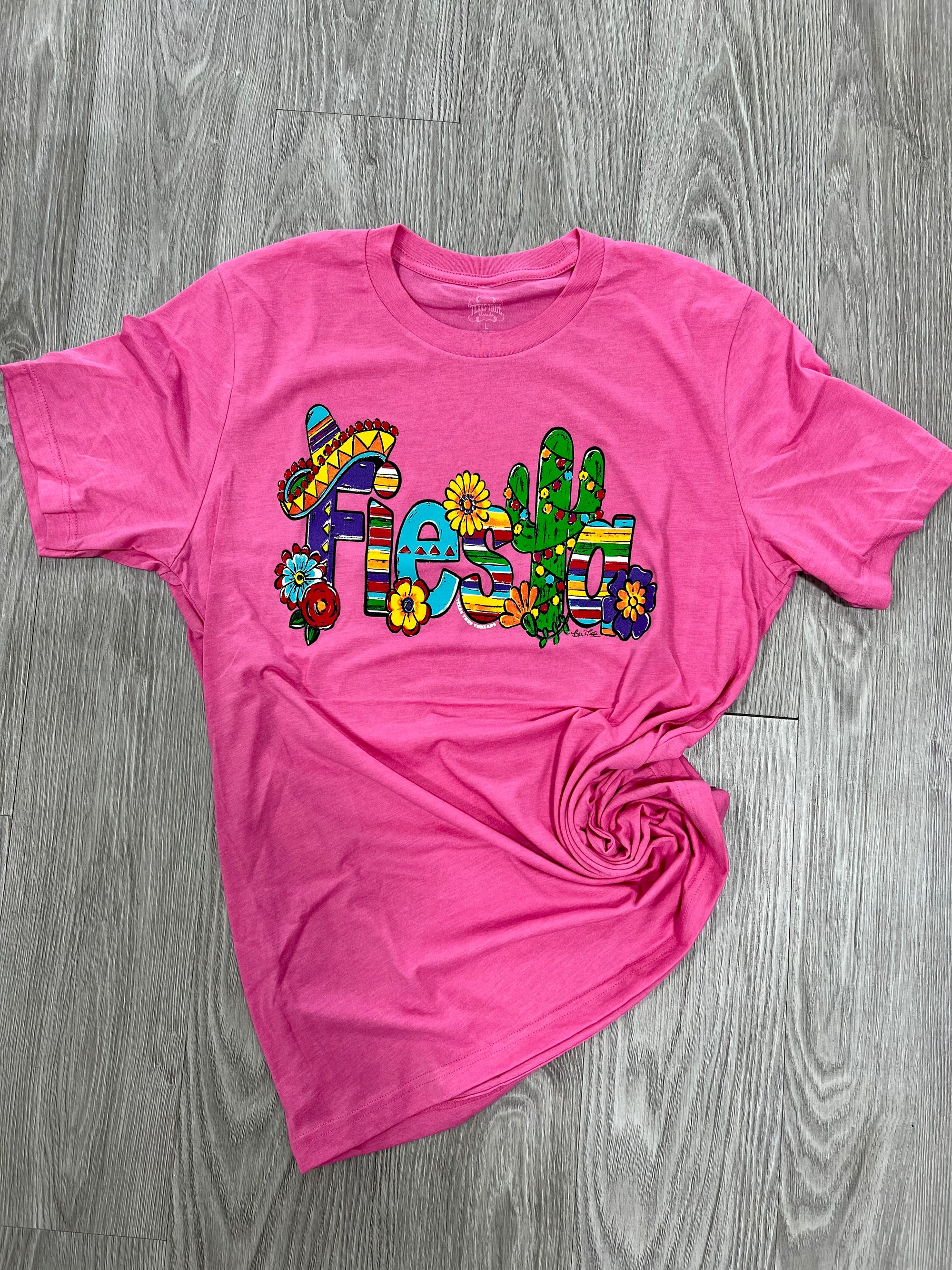 PINK FIESTA COLORFUL SERAPE TEE