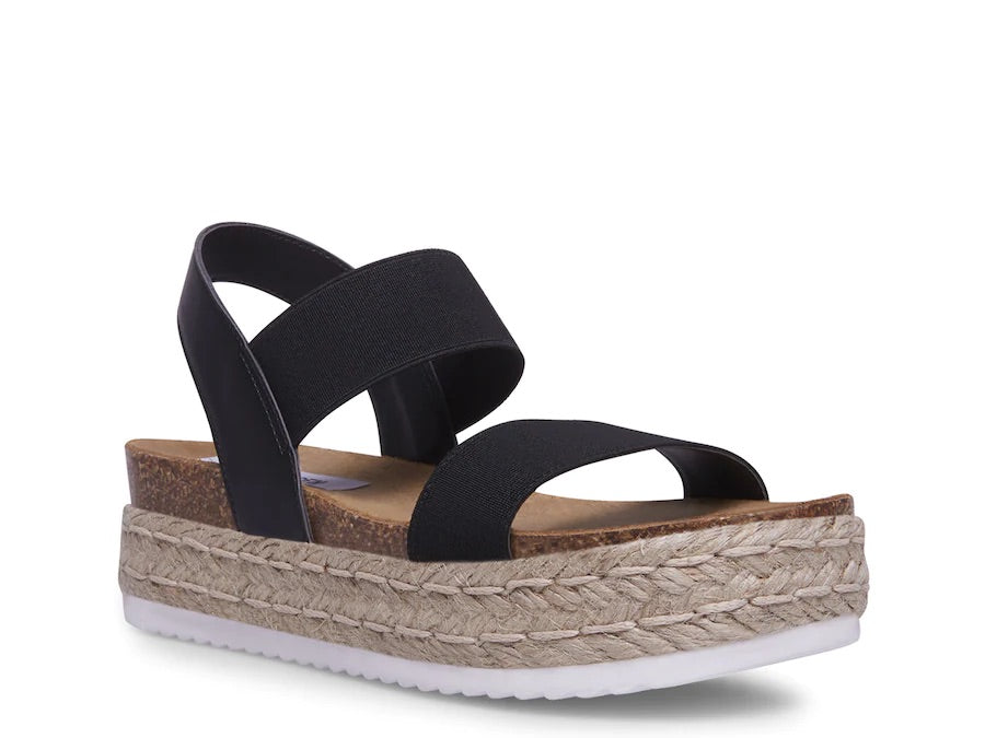 STEVE MADDEN BLACK JAKLYN ESPADRILLE SANDAL