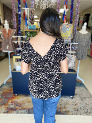 GEORGIA LEOPARD EMBROIDERY BLOUSE