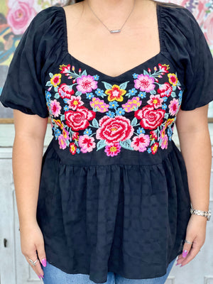 CHELSEA FLORAL BABYDOLL TOP