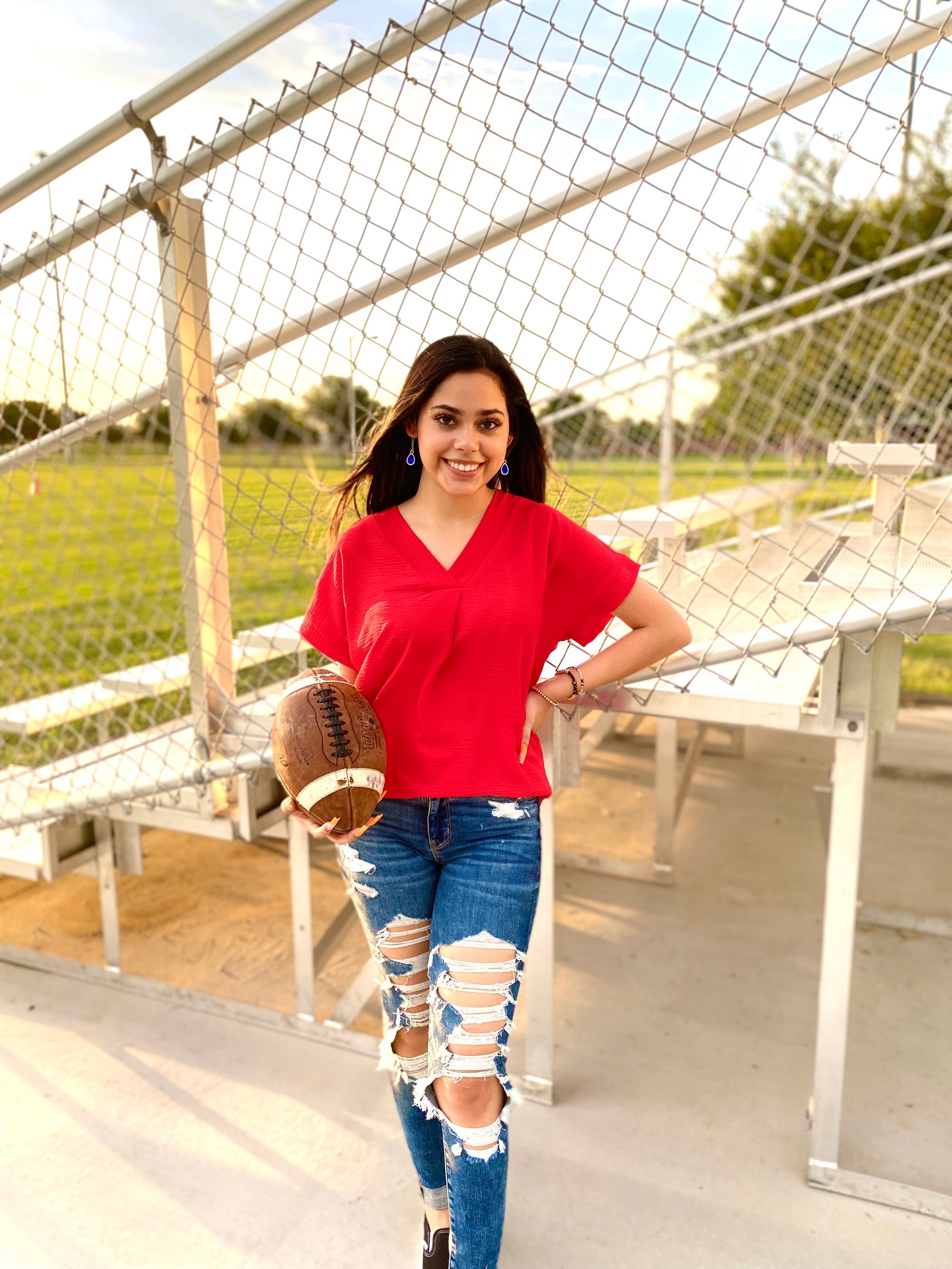 TOMATO RED BLOUSE