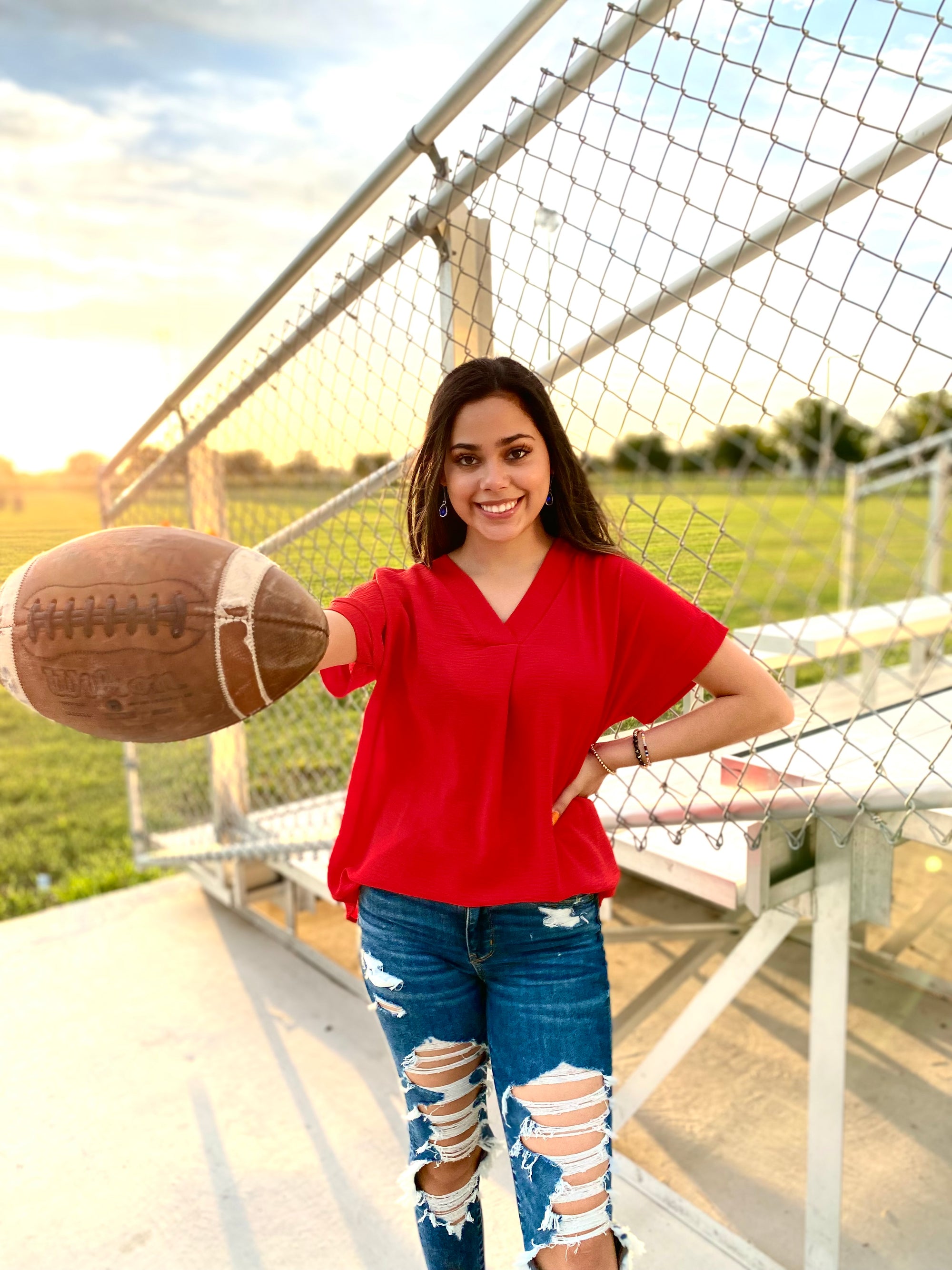 TOMATO RED BLOUSE