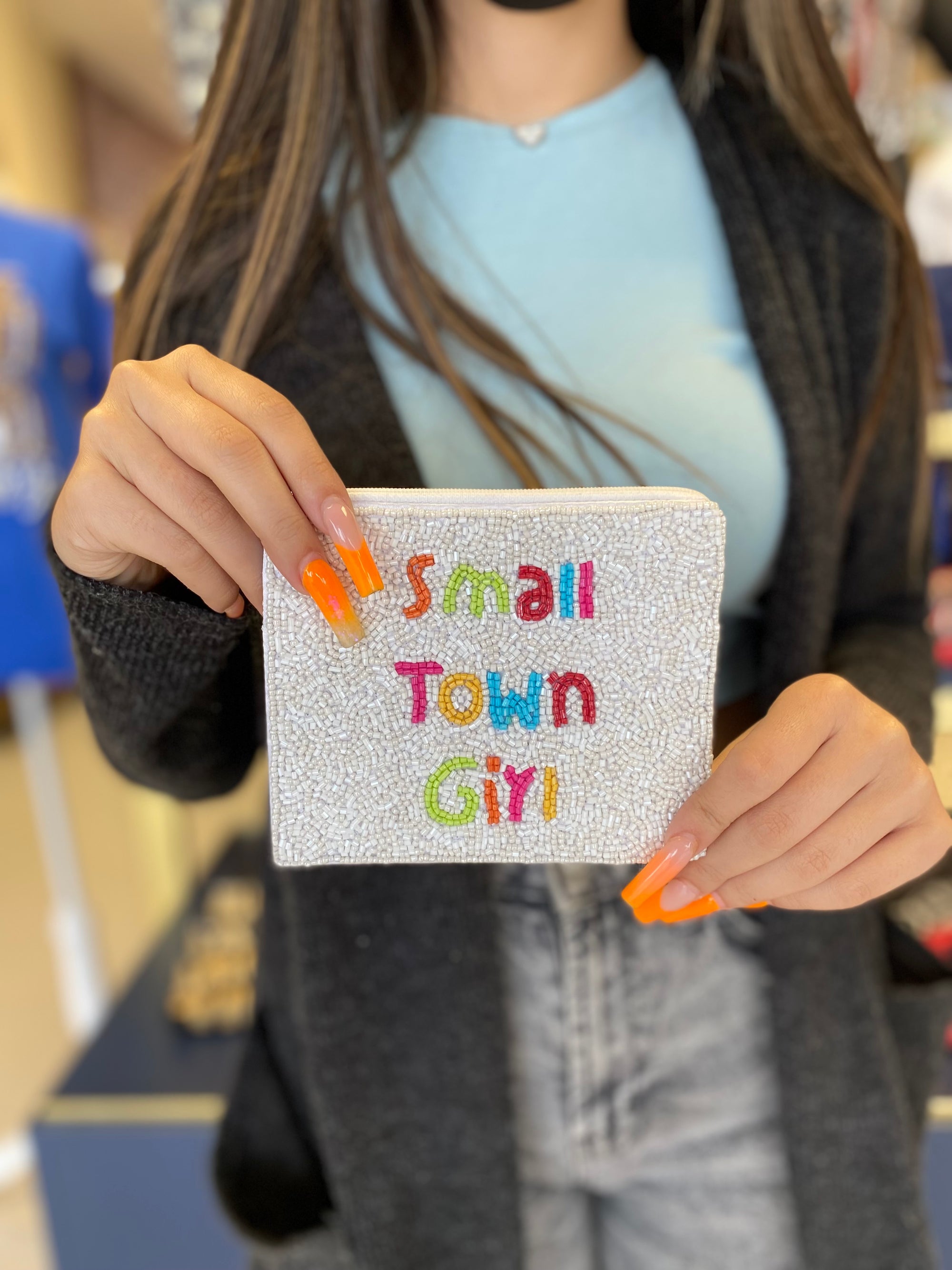 SMALL TOWN GIRL BEADED POUCH