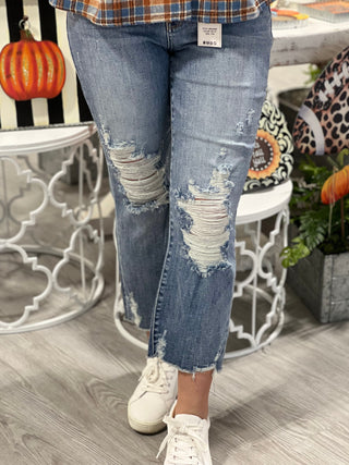 DESI RELEASE HEM ANKLE STRAIGHT JUDY BLUE JEANS