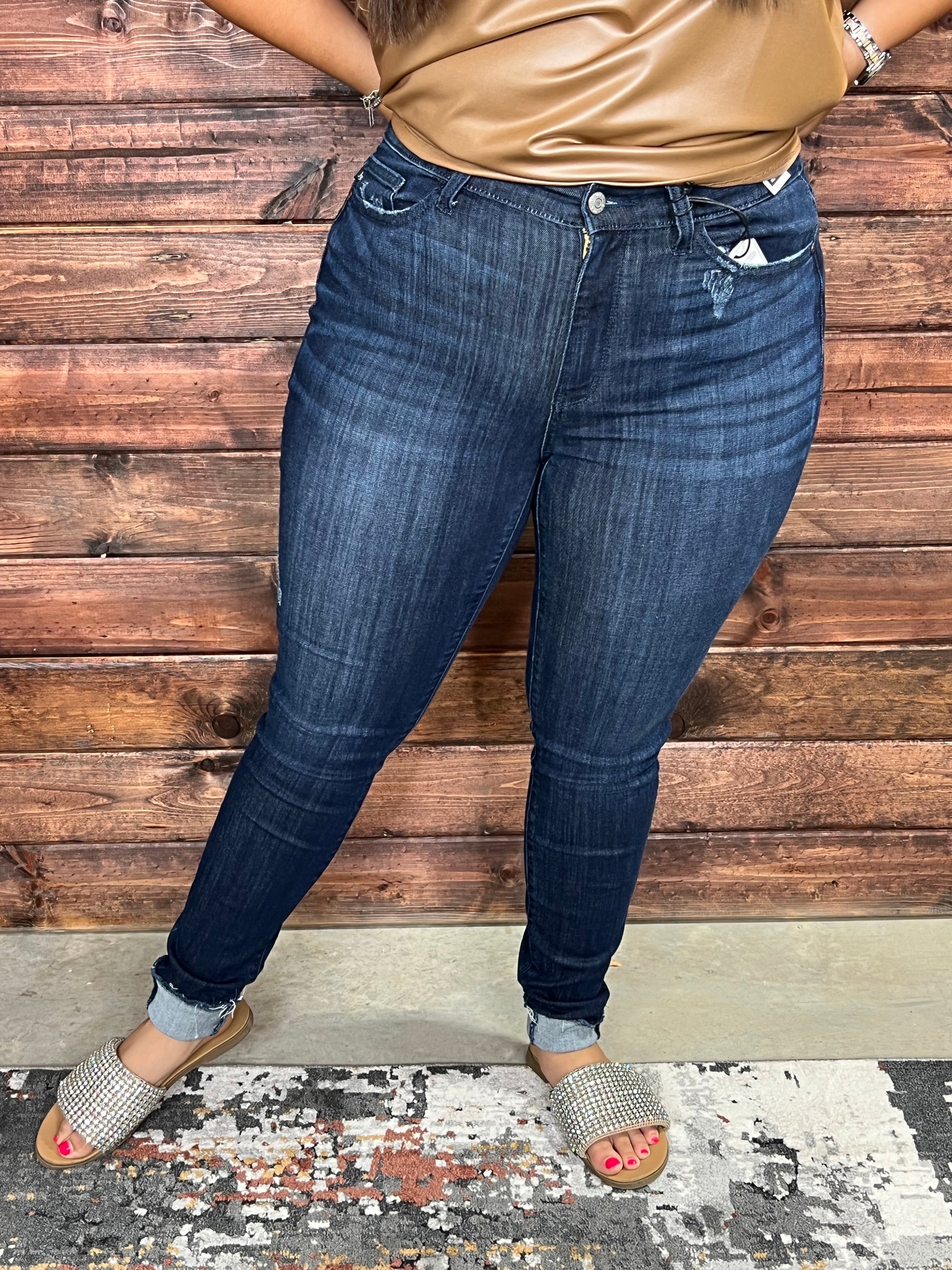 HANNAH CUFFED SKINNY JUDY BLUE JEANS