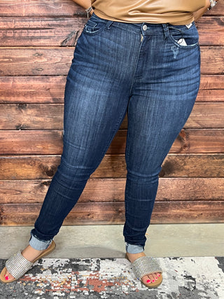 HANNAH CUFFED SKINNY JUDY BLUE JEANS
