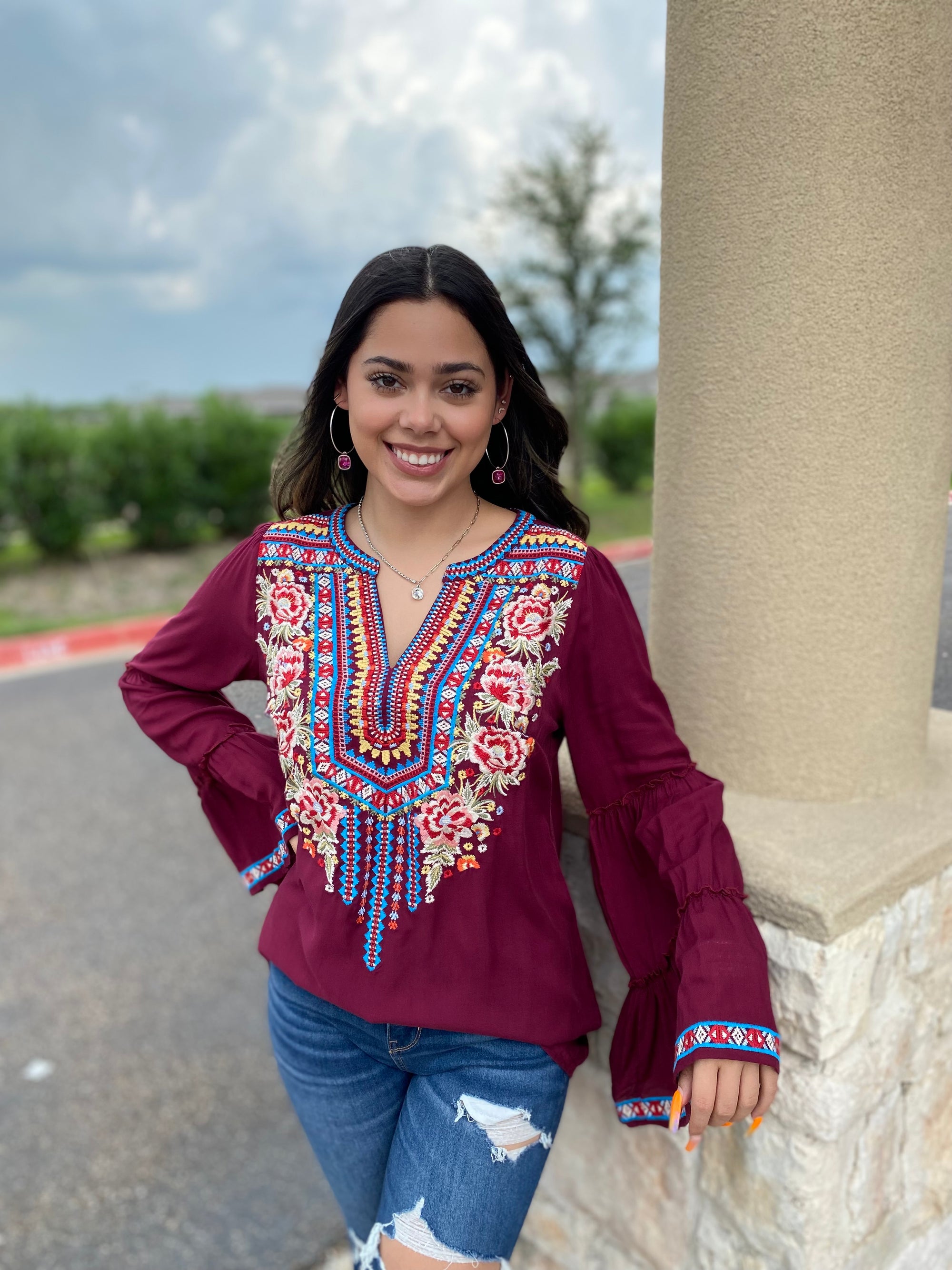 JENNIFER EMBROIDERY BLOUSE