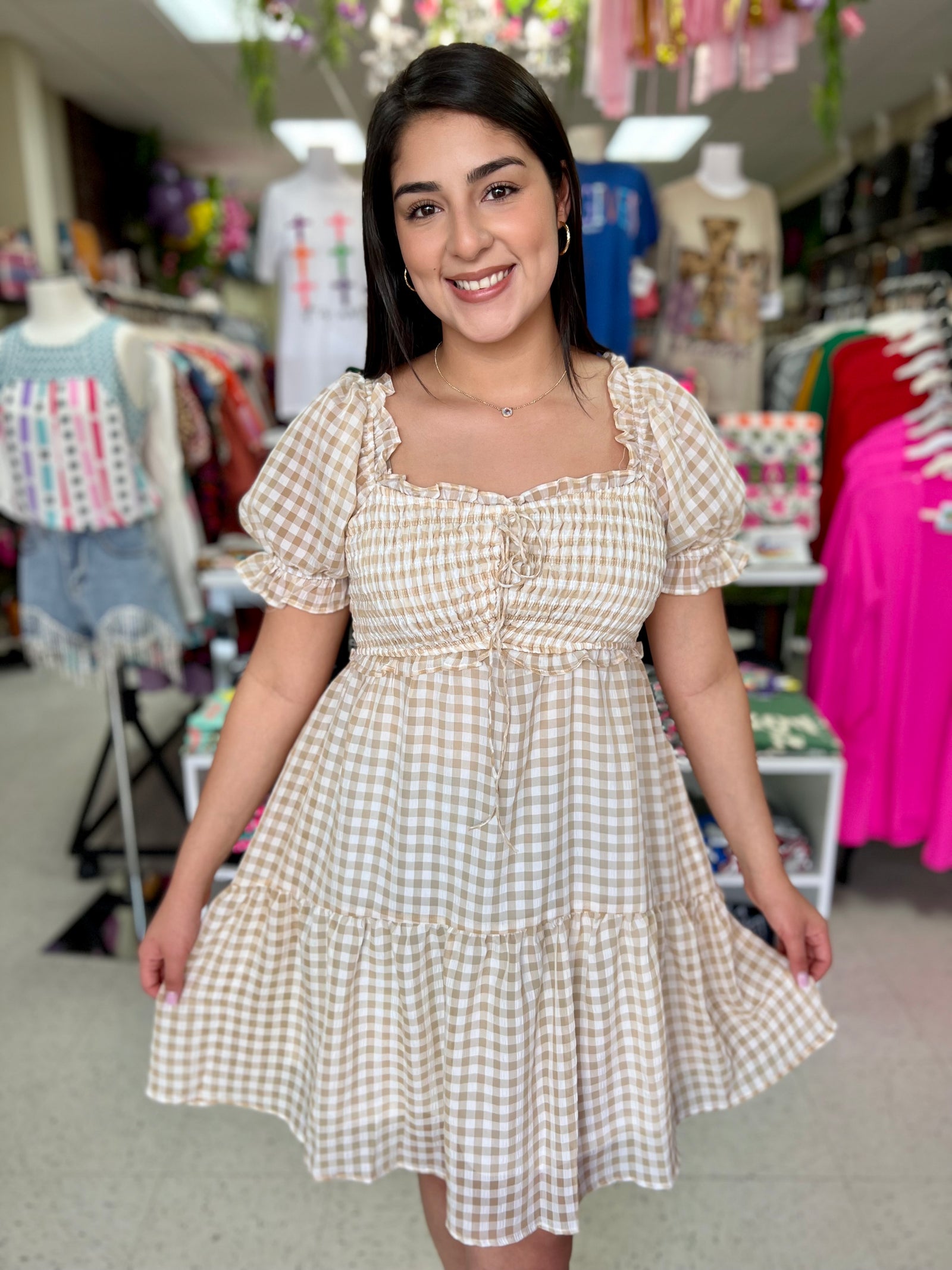YELLOW GINGHAM DRESS