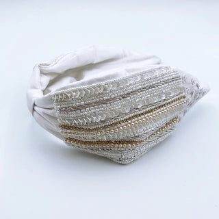 TREASURE JEWELS WHITE BRIDE HEADBAND