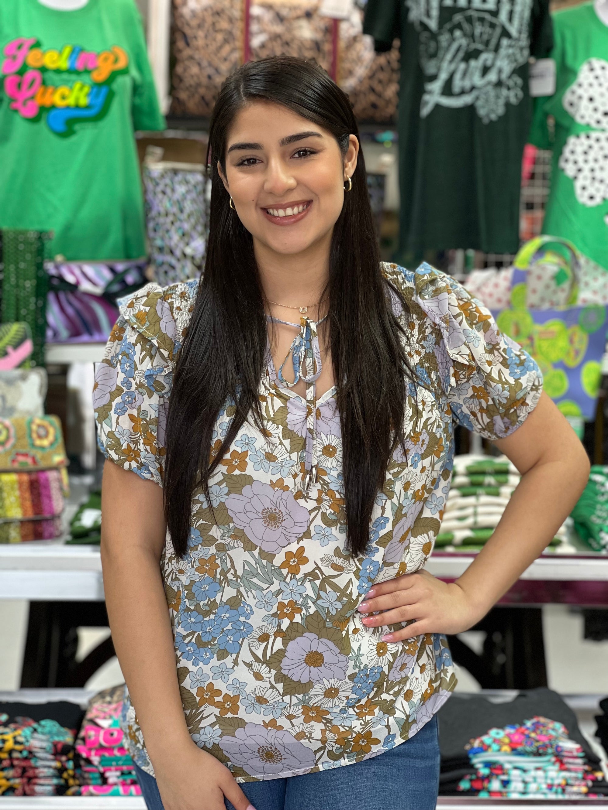 LAVENDER FLORAL TOP