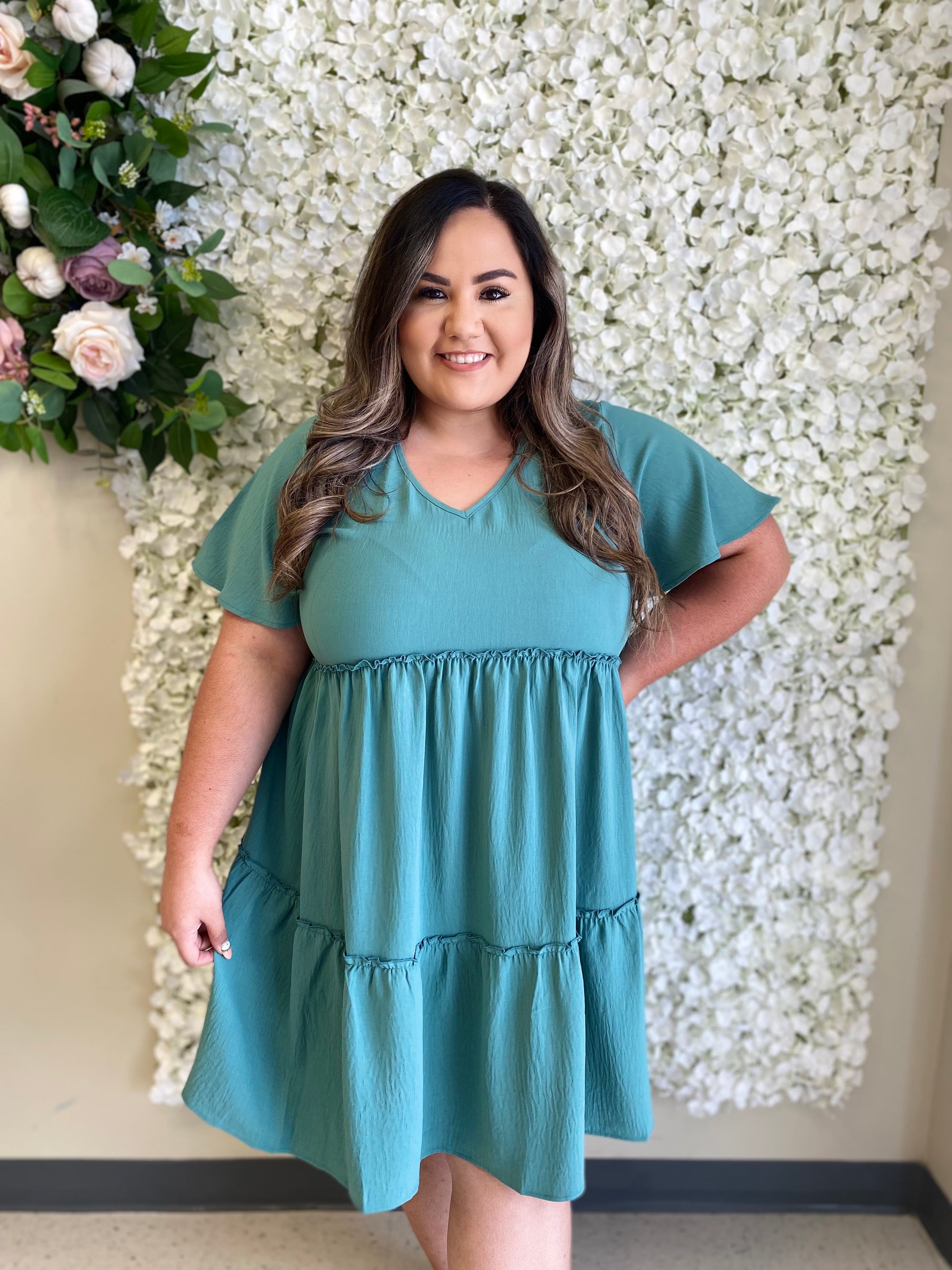 TEAL BABYDOLL DRESS