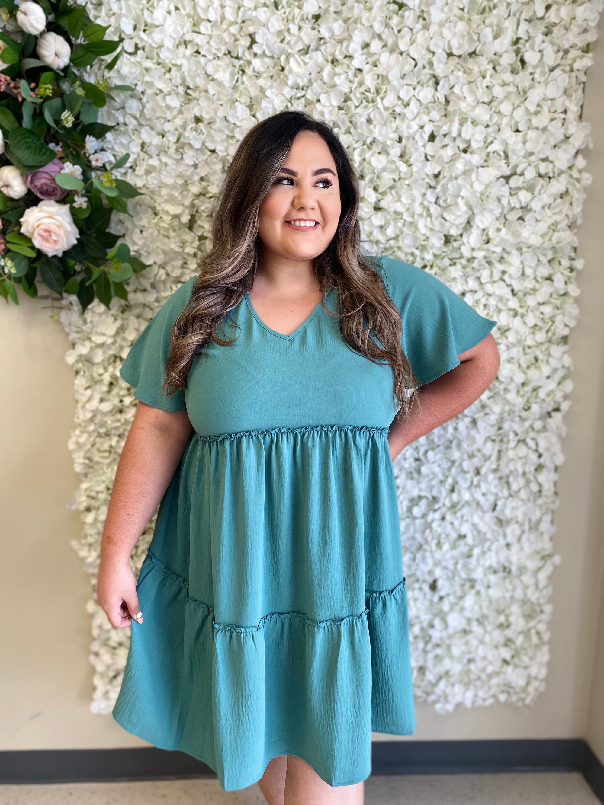 TEAL BABYDOLL DRESS