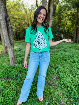 GREEN DALMATIAN TREE TEE