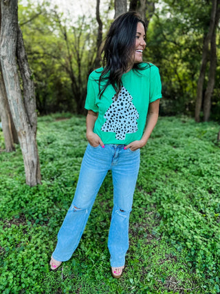 GREEN DALMATIAN TREE TEE