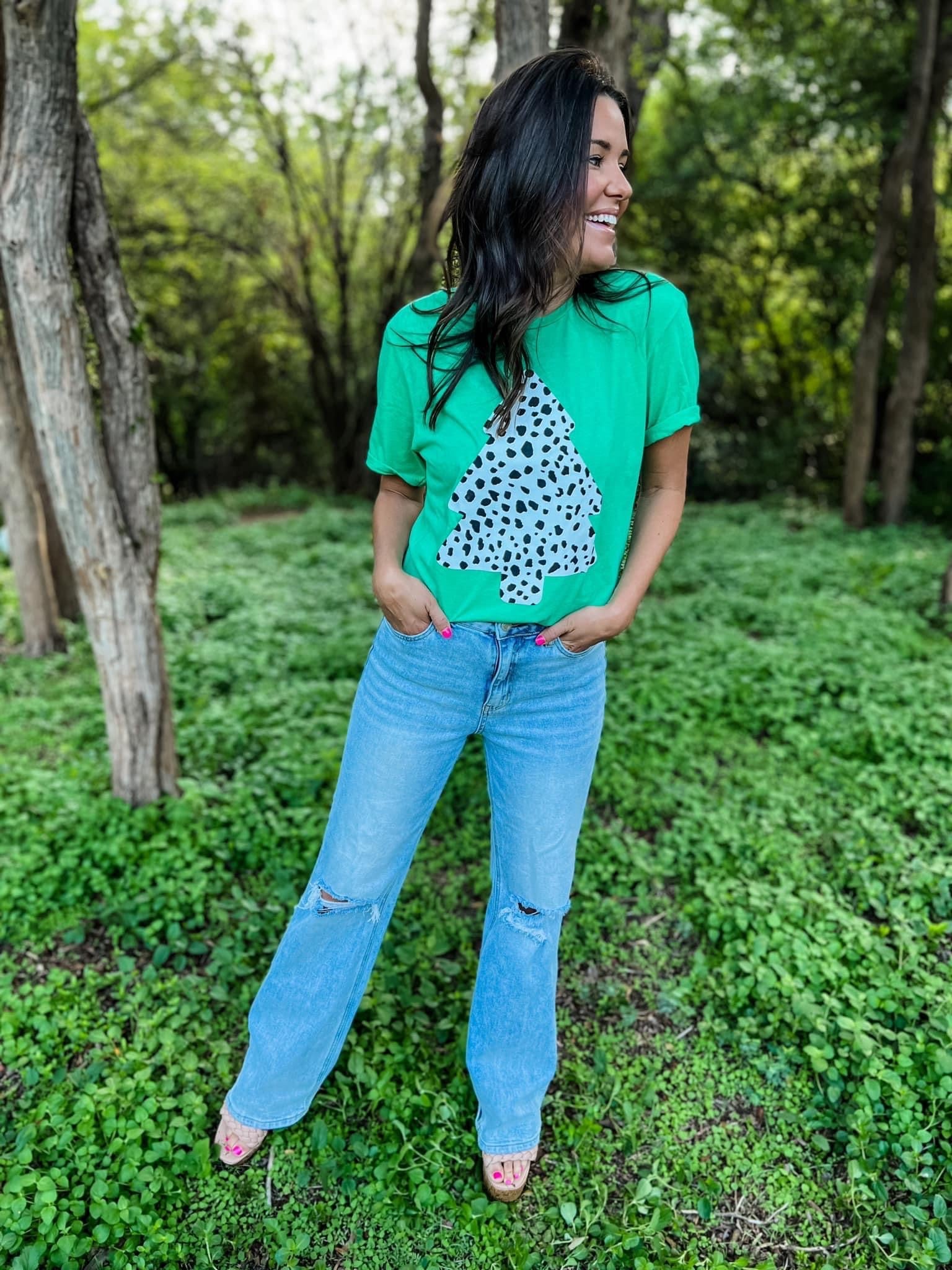 GREEN DALMATIAN TREE TEE