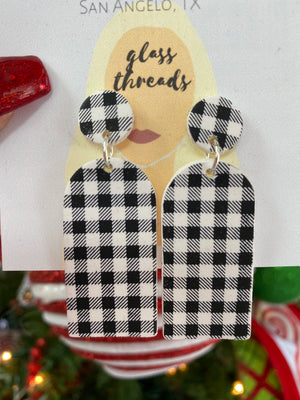 GLASS THREADS CHECKERED EARRINGS