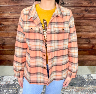 PEACHY PLAID SHACKET