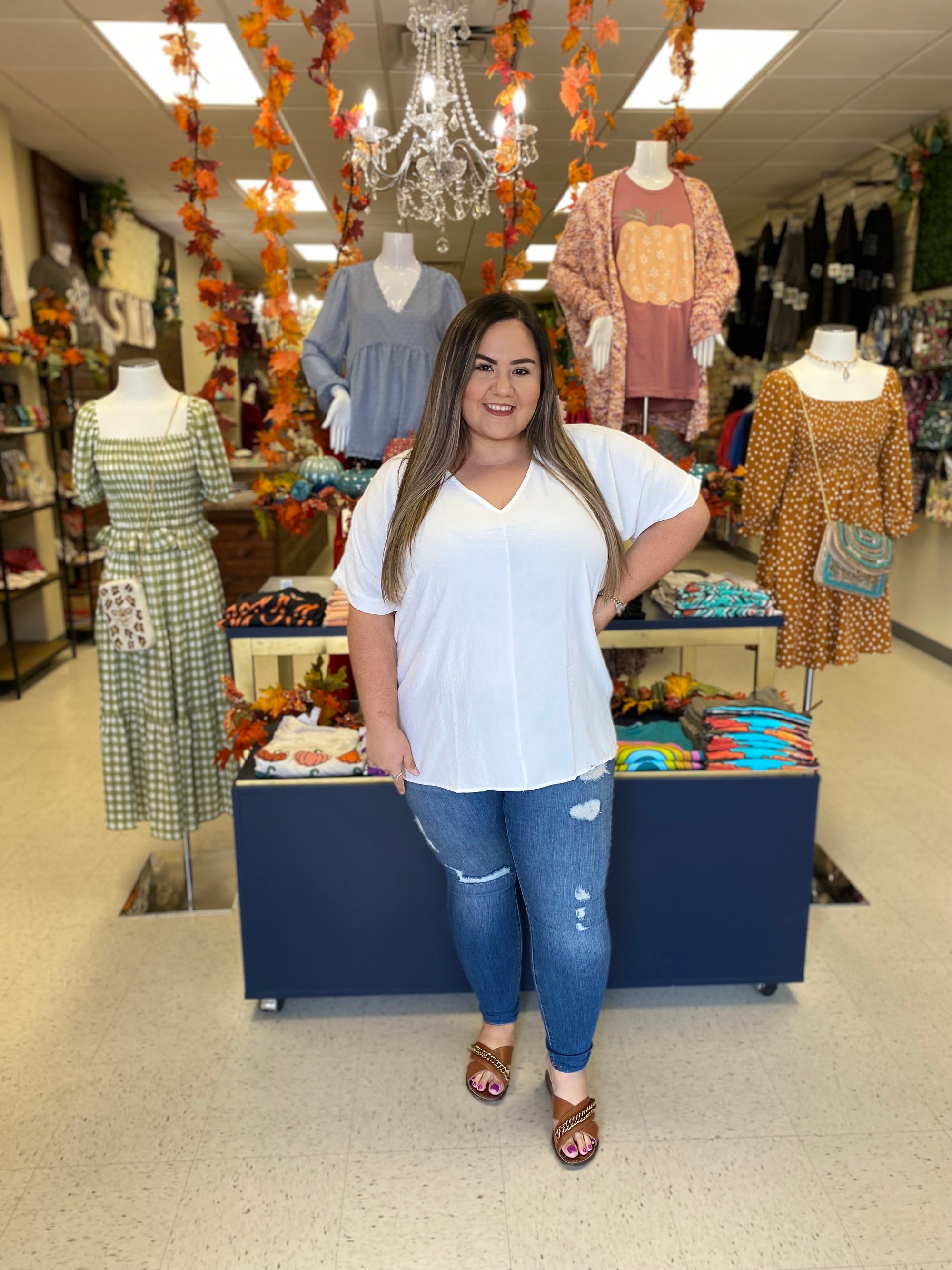 WHITE MOCHA BLOUSE