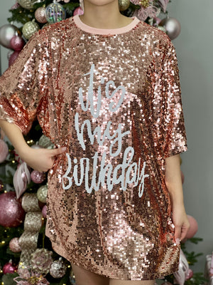 ROSE GOLD SEQUIN DRESS