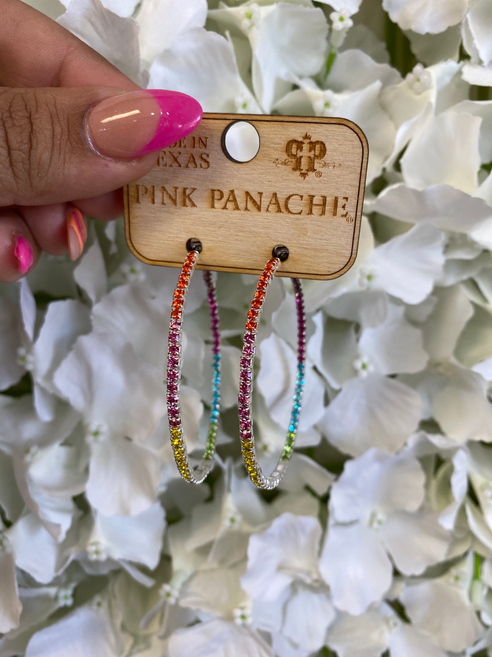 GOOD VIBES PINK PANACHE HOOPS