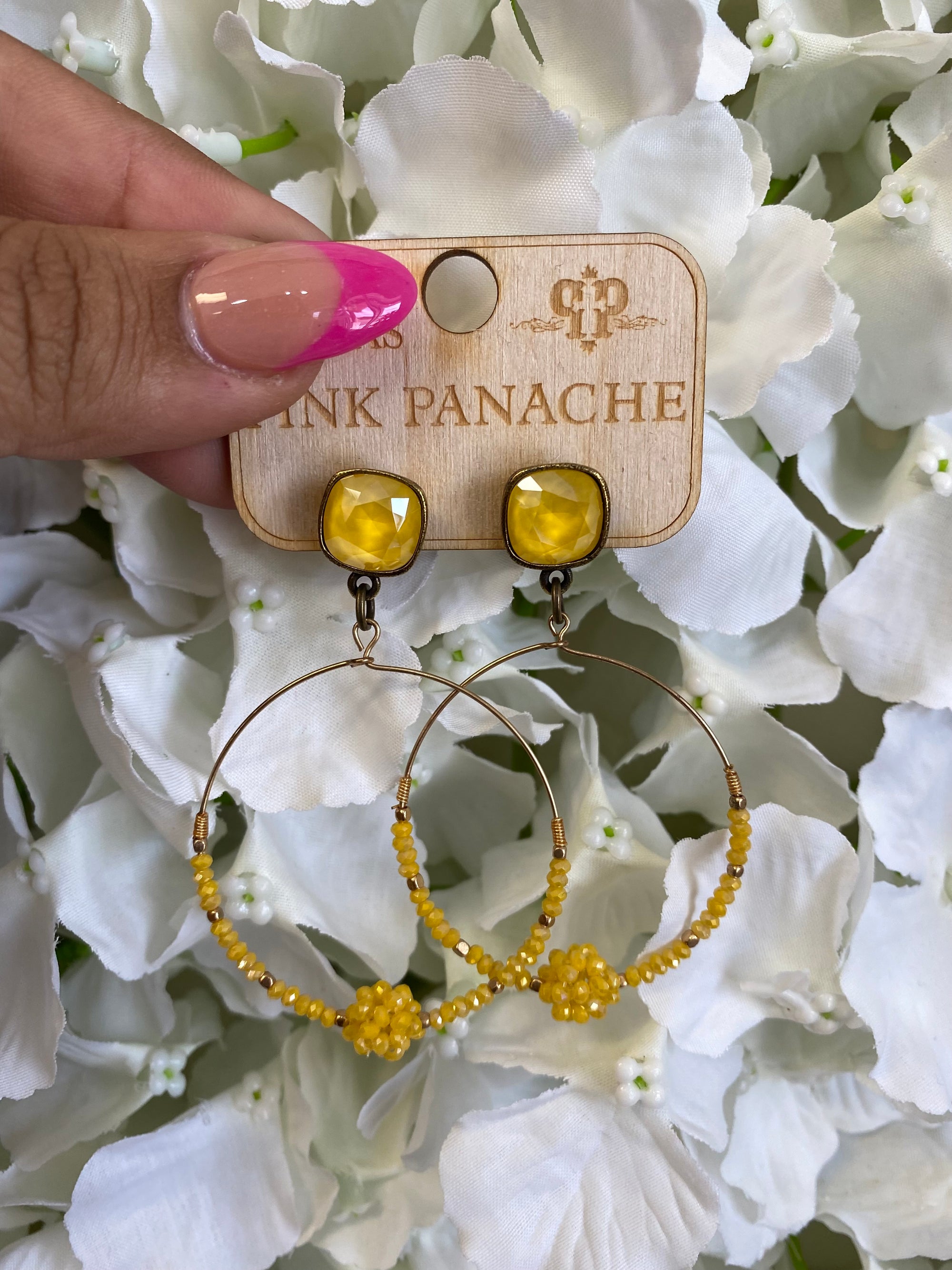 SUNSHINE AB CRYSTAL PINK PANACHE EARRINGS