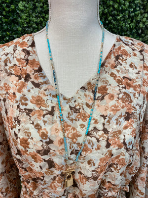 TAYLOR TURQUOISE PINK PANACHE NECKLACE