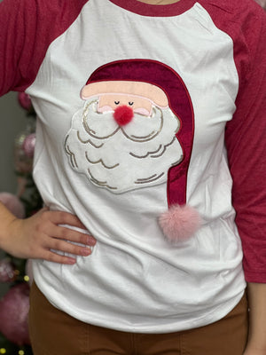 POMMED SANTA PATCH VINTAGE TEE