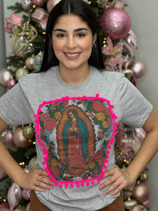 LADY OF GUADALUPE PINK POM POM TEE