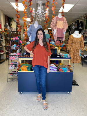 PUMPKIN RUST BLOUSE