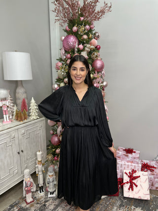 LACEY BLACK MIDI DRESS