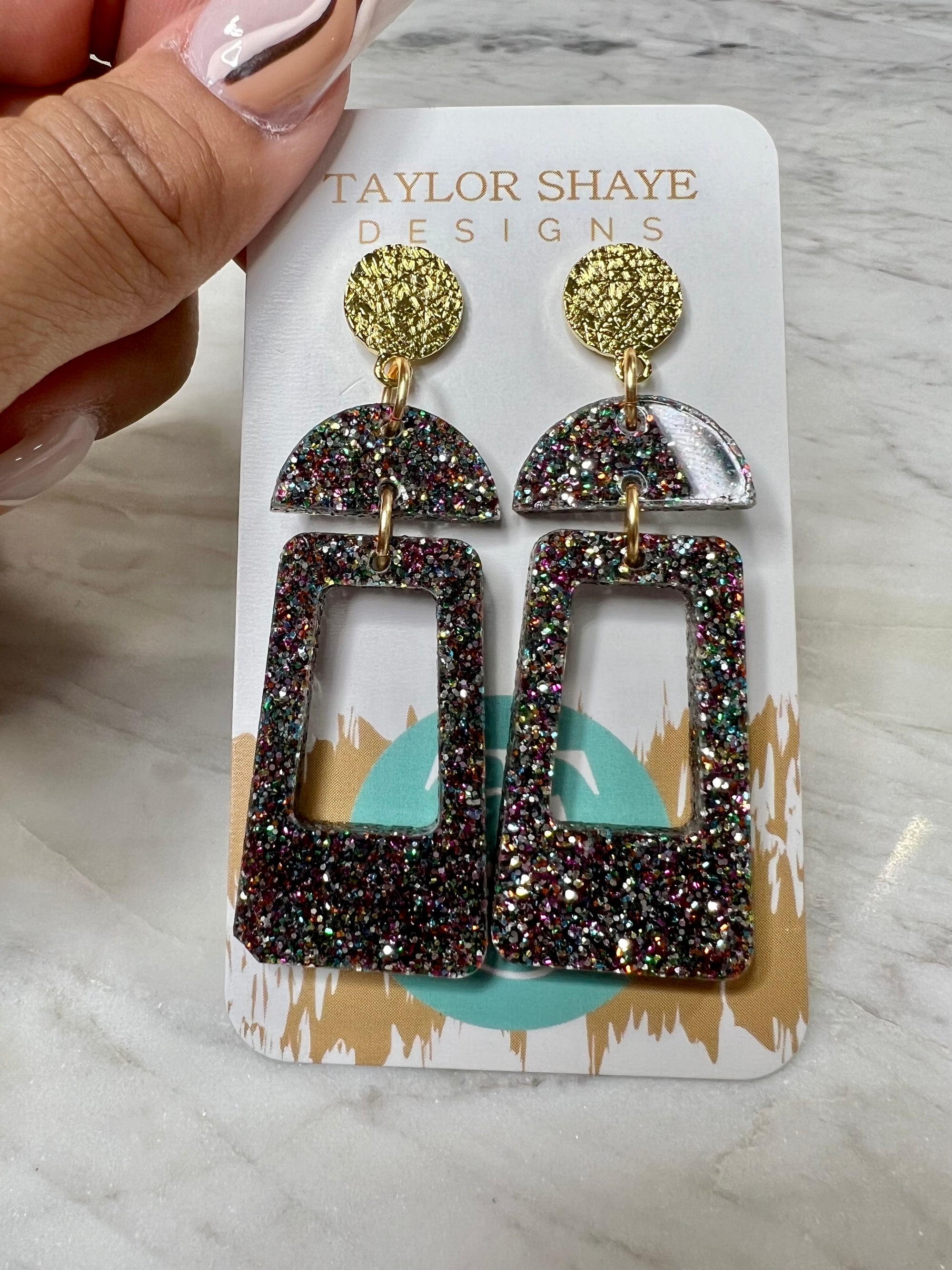 TAYLOR SHAYE MARLEY ACRYLIC DROPS HOLIDAY GLITTER