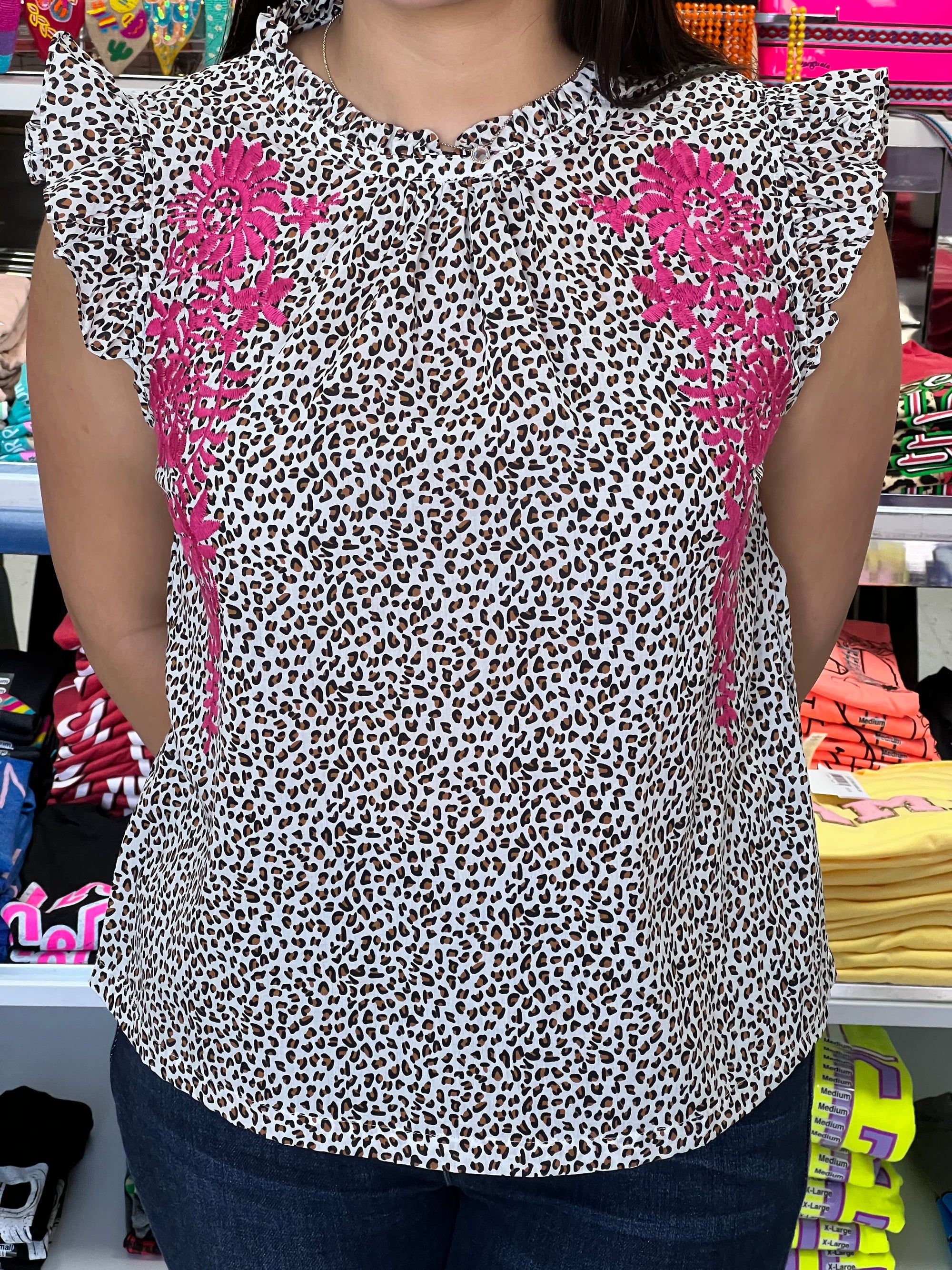 LEOPARD MAGENTA TOP